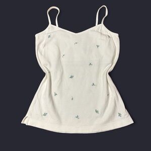 Y2K White Floral Tank Top by Faded Glory!